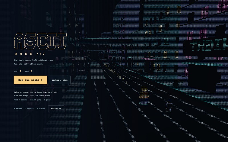 ASCII Rush — screen 1