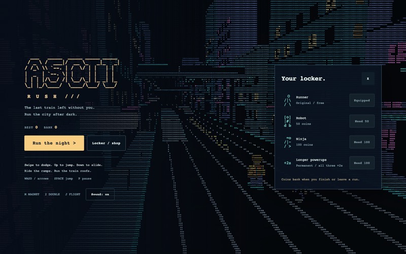 ASCII Rush — screen 3